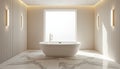 Minimalist Bathroom with Freestanding Bathtub and Natural Light Royalty Free Stock Photo